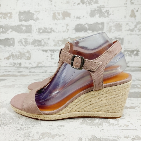 Lucky Brand Shoes - New Lucky Brand Millinda Brown T-strap Espadrille Wedge Heel Sandals i765